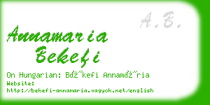 annamaria bekefi business card